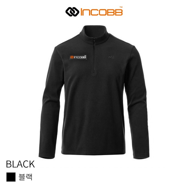 인코브(INCOBB KOREA) X 밀레(MIELE) 팀웨어(TEAM WEAR) 반 집업 티셔츠(HALF ZIP-UP T-SHIRT) 블랙(BLACK)