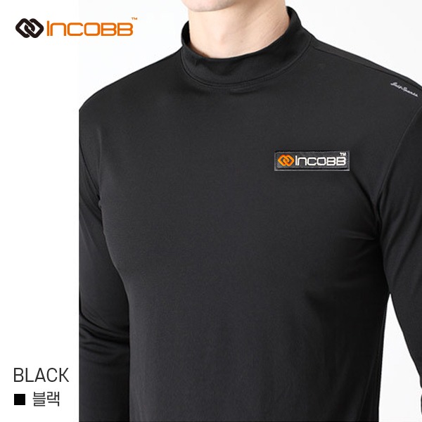 인코브(INCOBB KOREA) 팀웨어(TEAM WEAR) 기모 하프넥 티셔츠(FLUFF HALF NECK T-SHIRT) 블랙(BLACK)
