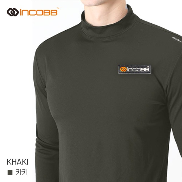 인코브(INCOBB KOREA) 팀웨어(TEAM WEAR) 기모 하프넥 티셔츠(FLUFF HALF NECK T-SHIRT) 카키(KHAKI)